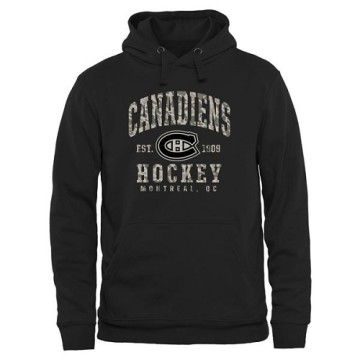 Men's Montreal Canadiens Camo Stack Pullover Hoodie - Black