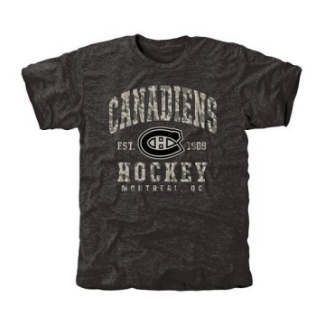 Men's Montreal Canadiens Camo Stack Tri-Blend T-Shirt - Black