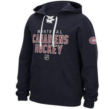 Reebok Men's Montreal Canadiens Stitch Em Up Lace Hoodie - - Navy