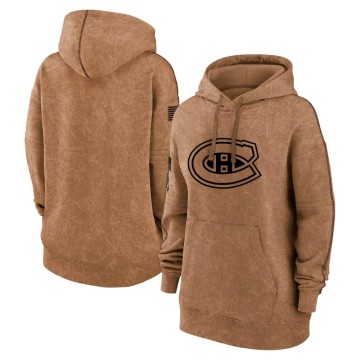 Women's Montreal Canadiens 2023 Salute to Service Pullover Hoodie - Brown