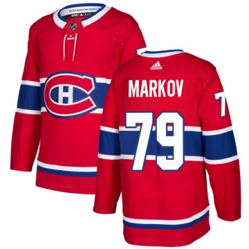 Authentic Adidas Men's Andrei Markov Montreal Canadiens Jersey - Red