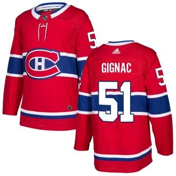 Authentic Adidas Men's Brandon Gignac Montreal Canadiens Home Jersey - Red