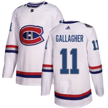 Authentic Adidas Men's Brendan Gallagher Montreal Canadiens 2017 100 Classic Jersey - White