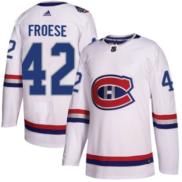 Authentic Adidas Men's Byron Froese Montreal Canadiens 2017 100 Classic Jersey - White