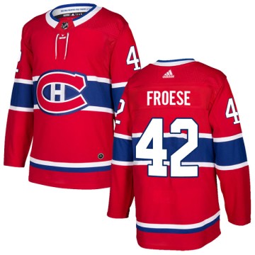 Authentic Adidas Men's Byron Froese Montreal Canadiens Home Jersey - Red