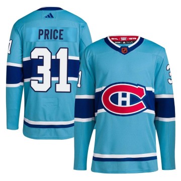 Authentic Adidas Men's Carey Price Montreal Canadiens Reverse Retro 2.0 Jersey - Light Blue