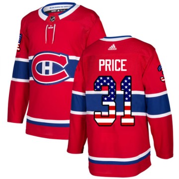 Authentic Adidas Men's Carey Price Montreal Canadiens USA Flag Fashion Jersey - Red