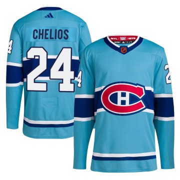Authentic Adidas Men's Chris Chelios Montreal Canadiens Reverse Retro 2.0 Jersey - Light Blue