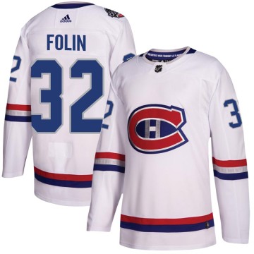 Authentic Adidas Men's Christian Folin Montreal Canadiens 2017 100 Classic Jersey - White