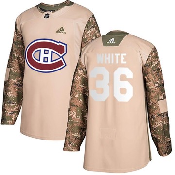 Authentic Adidas Men's Colin White Montreal Canadiens Camo Veterans Day Practice Jersey - White
