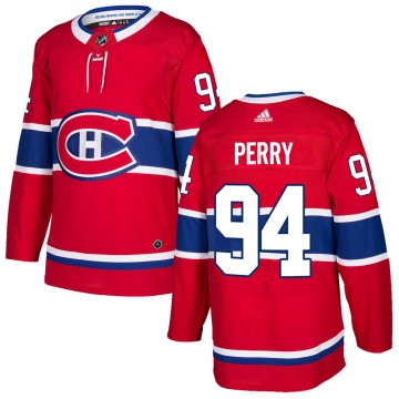 Authentic Adidas Men's Corey Perry Montreal Canadiens Home Jersey - Red