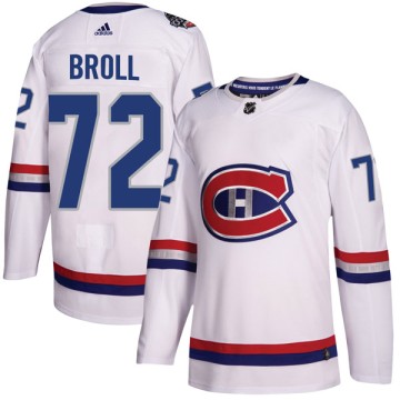 Authentic Adidas Men's David Broll Montreal Canadiens 2017 100 Classic Jersey - White