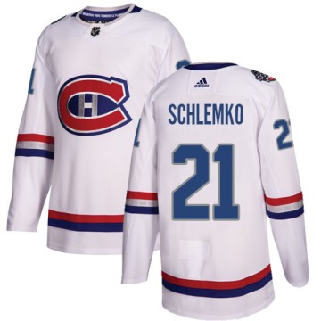 Authentic Adidas Men's David Schlemko Montreal Canadiens 2017 100 Classic Jersey - White