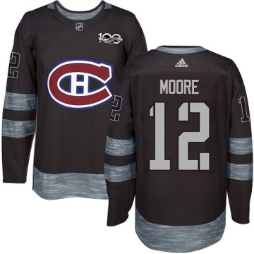 Authentic Adidas Men's Dickie Moore Montreal Canadiens 1917-2017 100th Anniversary Jersey - Black