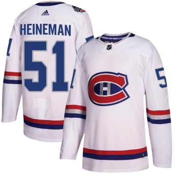 Authentic Adidas Men's Emil Heineman Montreal Canadiens 2017 100 Classic Jersey - White