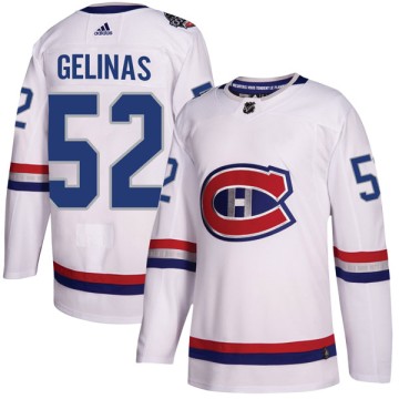 Authentic Adidas Men's Eric Gelinas Montreal Canadiens 2017 100 Classic Jersey - White