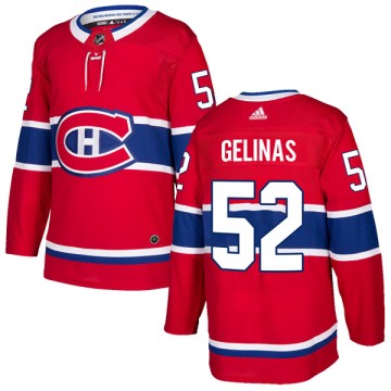 Authentic Adidas Men's Eric Gelinas Montreal Canadiens Home Jersey - Red