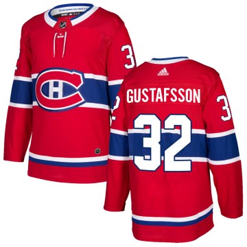Authentic Adidas Men's Erik Gustafsson Montreal Canadiens Home Jersey - Red