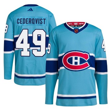 Authentic Adidas Men's Filip Cederqvist Montreal Canadiens Reverse Retro 2.0 Jersey - Light Blue