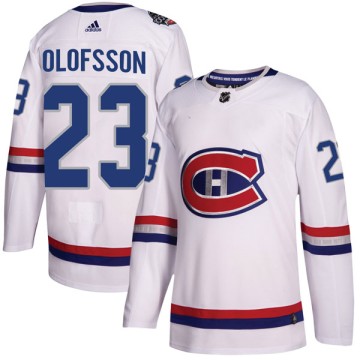 Authentic Adidas Men's Gustav Olofsson Montreal Canadiens 2017 100 Classic Jersey - White