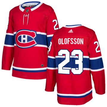 Authentic Adidas Men's Gustav Olofsson Montreal Canadiens Home Jersey - Red