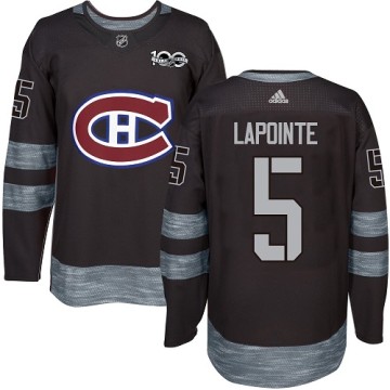 Authentic Adidas Men's Guy Lapointe Montreal Canadiens 1917-2017 100th Anniversary Jersey - Black