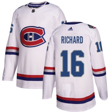 Authentic Adidas Men's Henri Richard Montreal Canadiens 2017 100 Classic Jersey - White