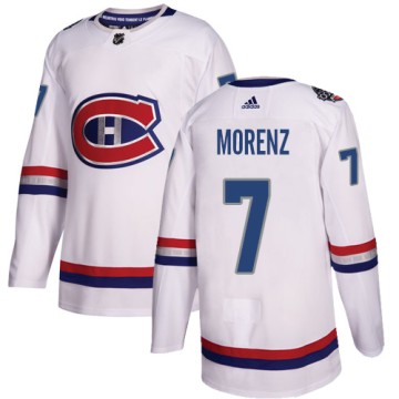 Authentic Adidas Men's Howie Morenz Montreal Canadiens 2017 100 Classic Jersey - White