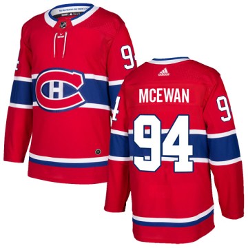 Authentic Adidas Men's James McEwan Montreal Canadiens Home Jersey - Red