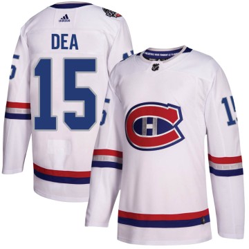 Authentic Adidas Men's Jean-Sebastien Dea Montreal Canadiens 2017 100 Classic Jersey - White