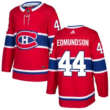 Authentic Adidas Men's Joel Edmundson Montreal Canadiens Home Jersey - Red