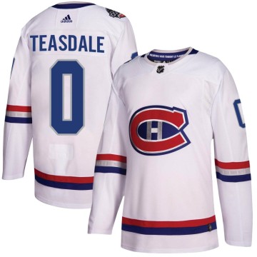 Authentic Adidas Men's Joel Teasdale Montreal Canadiens 2017 100 Classic Jersey - White