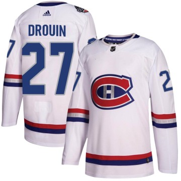 Authentic Adidas Men's Jonathan Drouin Montreal Canadiens 2017 100 Classic Jersey - White