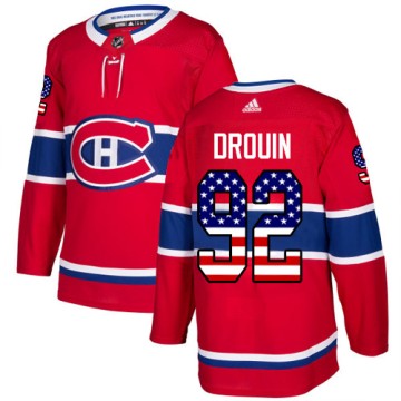 Authentic Adidas Men's Jonathan Drouin Montreal Canadiens USA Flag Fashion Jersey - Red