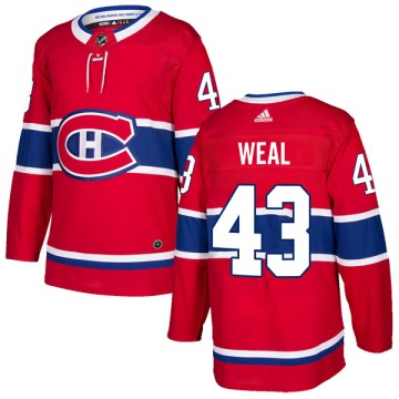 Authentic Adidas Men's Jordan Weal Montreal Canadiens Home Jersey - Red