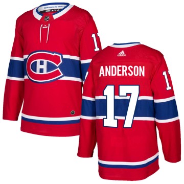 Authentic Adidas Men's Josh Anderson Montreal Canadiens Home Jersey - Red