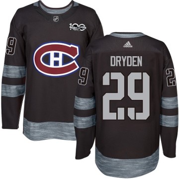 Authentic Adidas Men's Ken Dryden Montreal Canadiens 1917-2017 100th Anniversary Jersey - Black