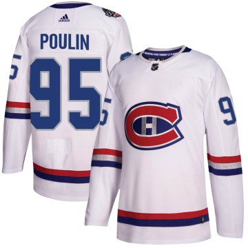 Authentic Adidas Men's Kevin Poulin Montreal Canadiens 2017 100 Classic Jersey - White