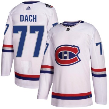 Authentic Adidas Men's Kirby Dach Montreal Canadiens 2017 100 Classic Jersey - White