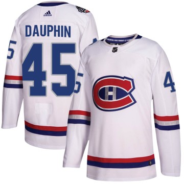 Authentic Adidas Men's Laurent Dauphin Montreal Canadiens 2017 100 Classic Jersey - White