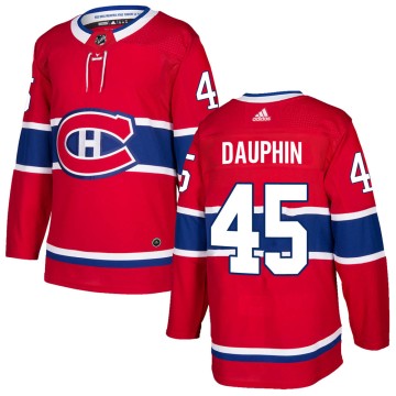 Authentic Adidas Men's Laurent Dauphin Montreal Canadiens Home Jersey - Red