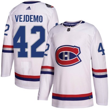 Authentic Adidas Men's Lukas Vejdemo Montreal Canadiens 2017 100 Classic Jersey - White