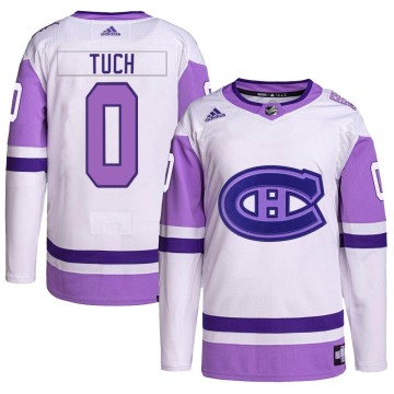 Authentic Adidas Men's Luke Tuch Montreal Canadiens Hockey Fights Cancer Primegreen Jersey - White/Purple