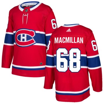 Authentic Adidas Men's Mark MacMillan Montreal Canadiens Home Jersey - Red