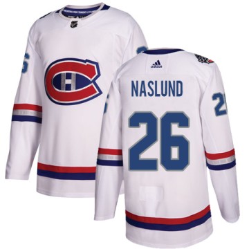 Authentic Adidas Men's Mats Naslund Montreal Canadiens 2017 100 Classic Jersey - White