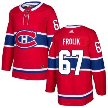 Authentic Adidas Men's Michael Frolik Montreal Canadiens Home Jersey - Red