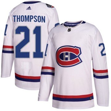 Authentic Adidas Men's Nate Thompson Montreal Canadiens 2017 100 Classic Jersey - White