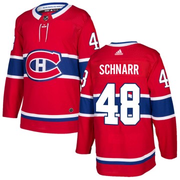 Authentic Adidas Men's Nathan Schnarr Montreal Canadiens Home Jersey - Red