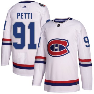Authentic Adidas Men's Niki Petti Montreal Canadiens 2017 100 Classic Jersey - White