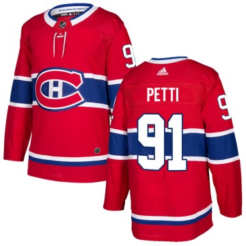 Authentic Adidas Men's Niki Petti Montreal Canadiens Home Jersey - Red